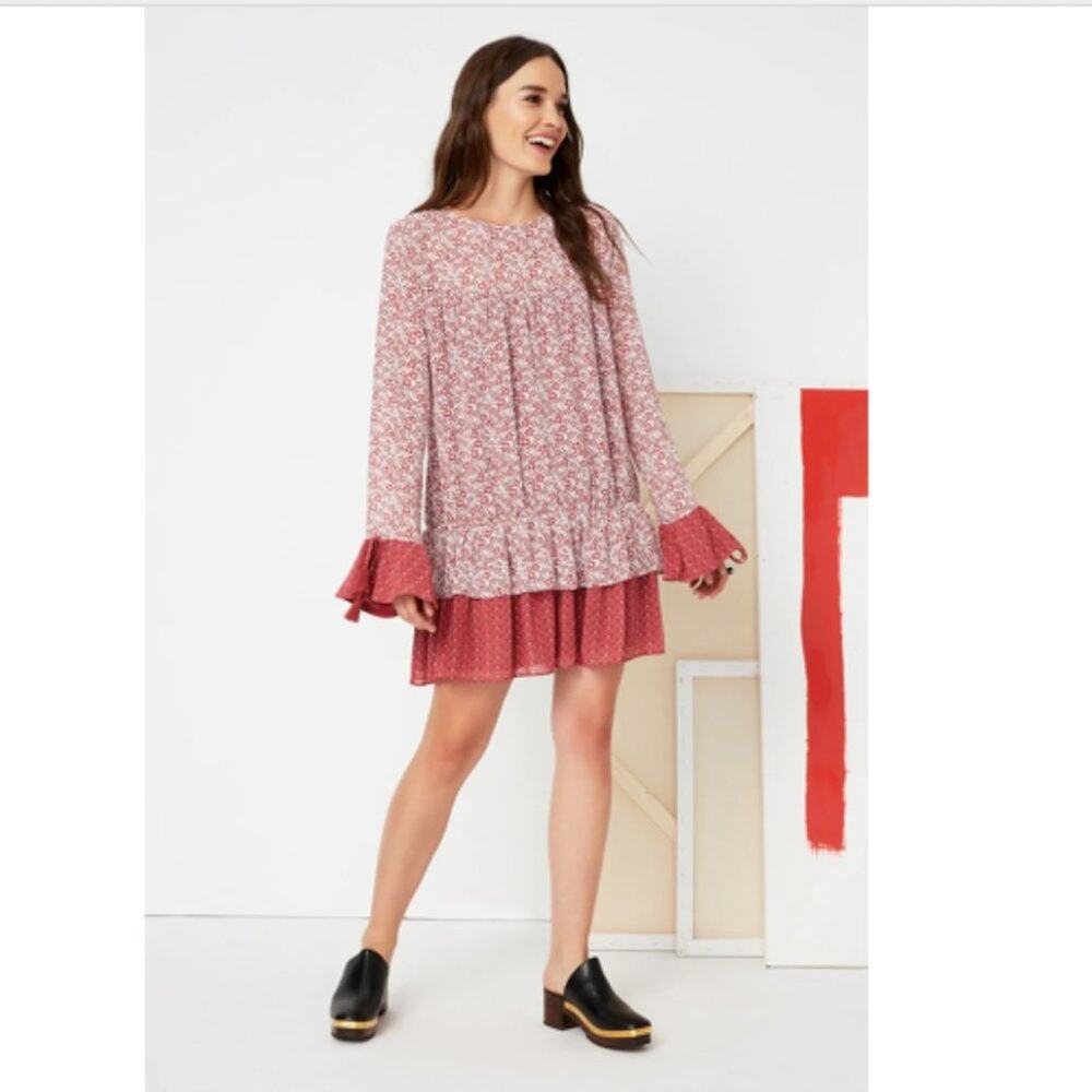 NWT Tularosa Ruffled Berkley Dress in Dusty Berry Size Small
